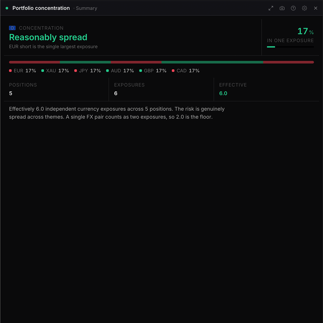 The Portfolio concentration widget in WatchTower Terminal